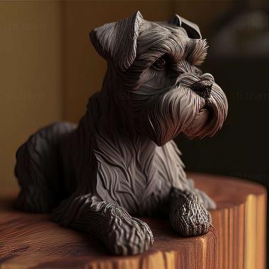 3D model Zwergschnauzer dog (STL)